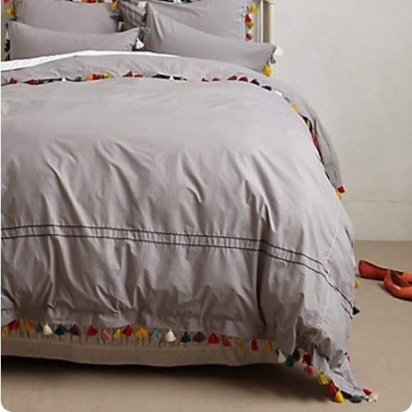 Anthropologie Bedding Rare Anthropologie Lindi Fringe Duvet Cover